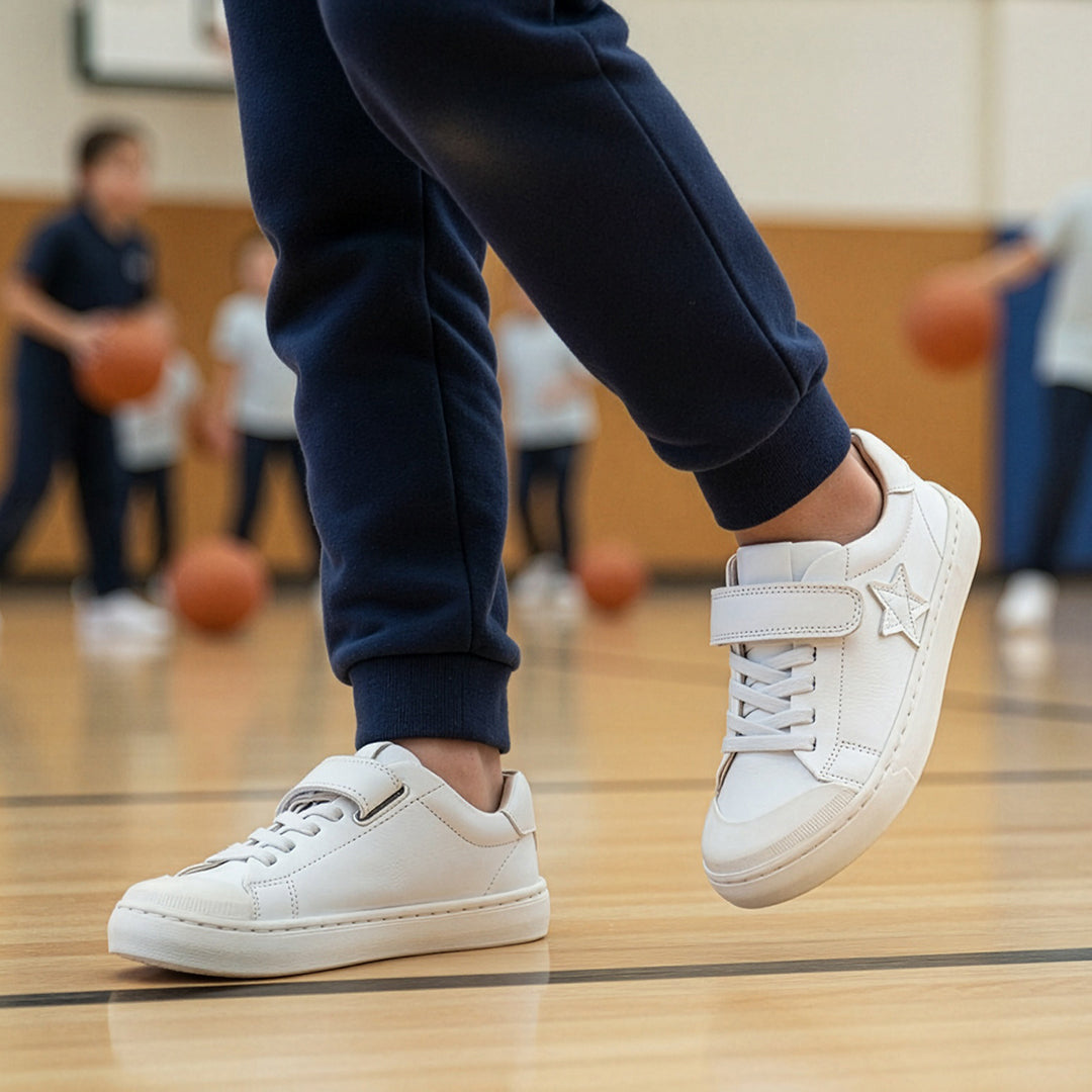 Zapatilla New "Star" School Blanca con cordones - Kids