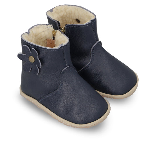 Botita "Perfect" Azul con Chiporro y Flor - Infant