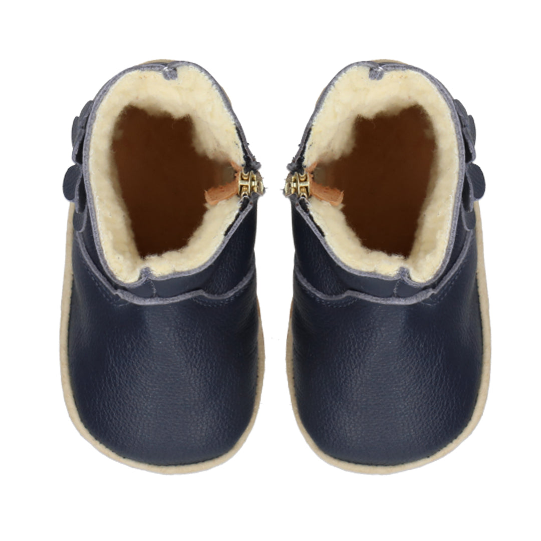 Botita "Perfect" Azul con Chiporro y Flor - Infant