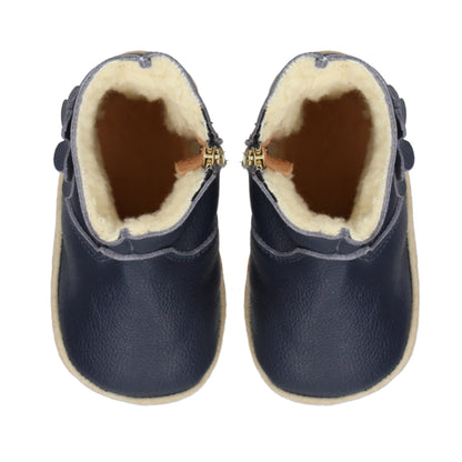 Botita "Perfect" Azul con Chiporro y Flor - Infant