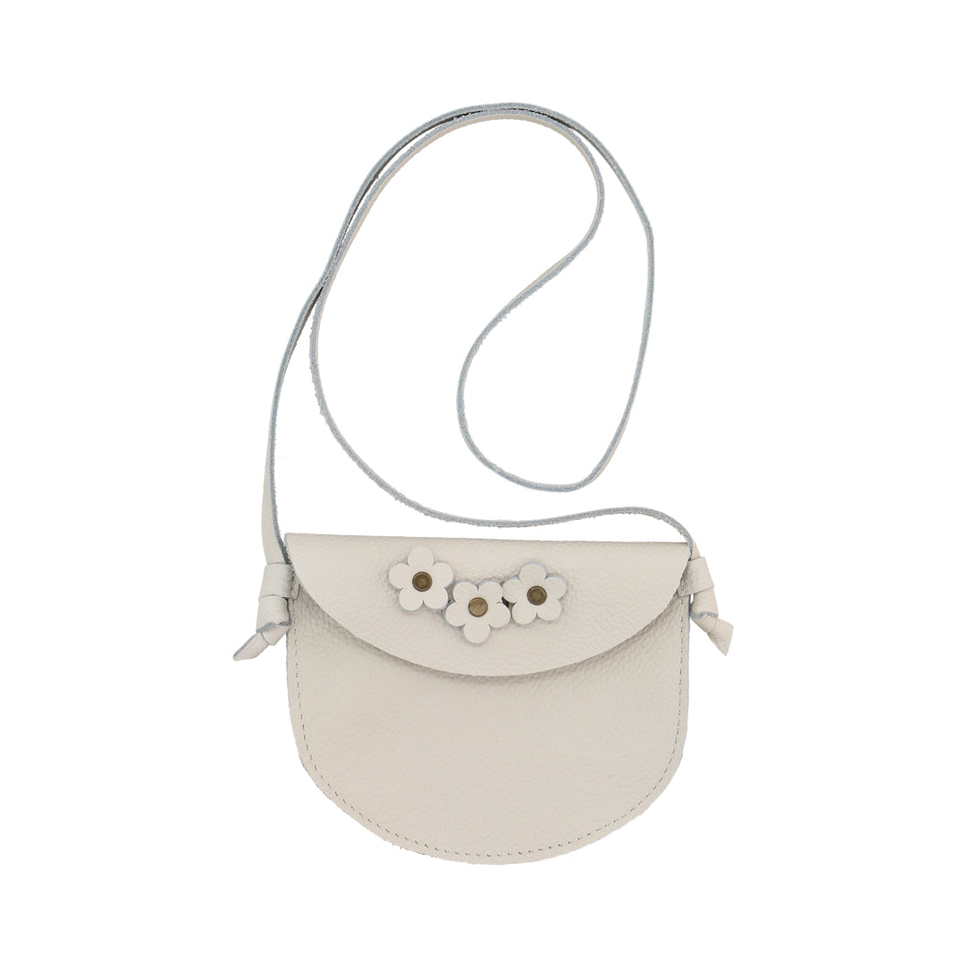 Pack Sandalia Ergonómica Crudo Abierta Flores + Cartera Cuero Crudo - Infant