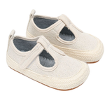 Alpargata Lona "Shiny" Beige Brillos Dorados - Baby