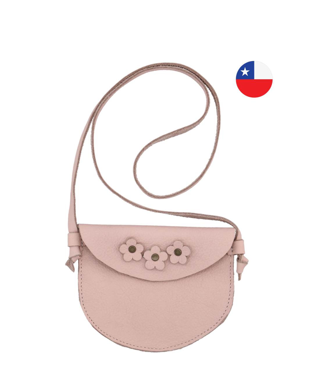 Pack Sandalia Ergonómica Rosada Abierta Flores + Cartera Cuero Rosada - Baby