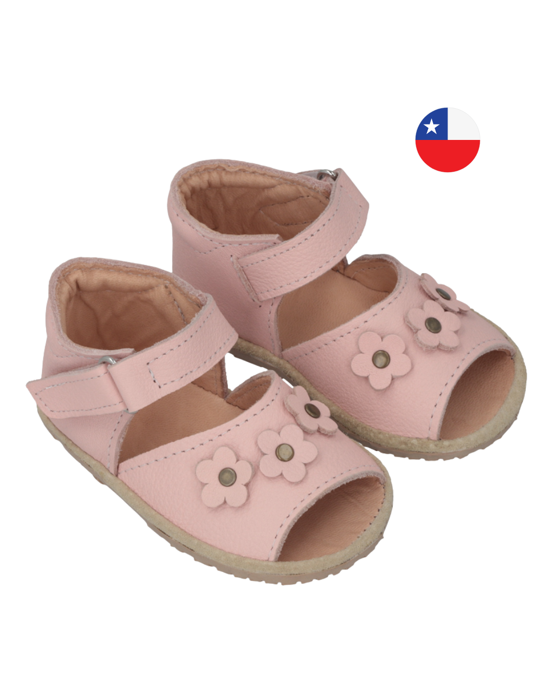 Sandalia Ergonómica Rosada Abierta Flores - Toddler
