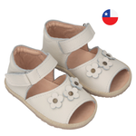 Sandalia Ergonómica Crudo Abierta Flores - Toddler