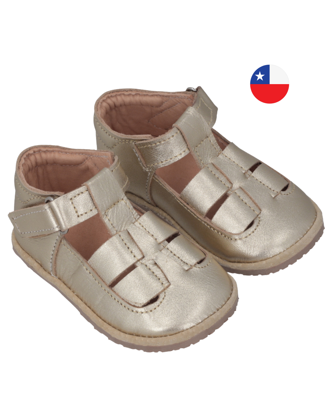 Sandalia Ergonómica Dorado con velcro- Infant