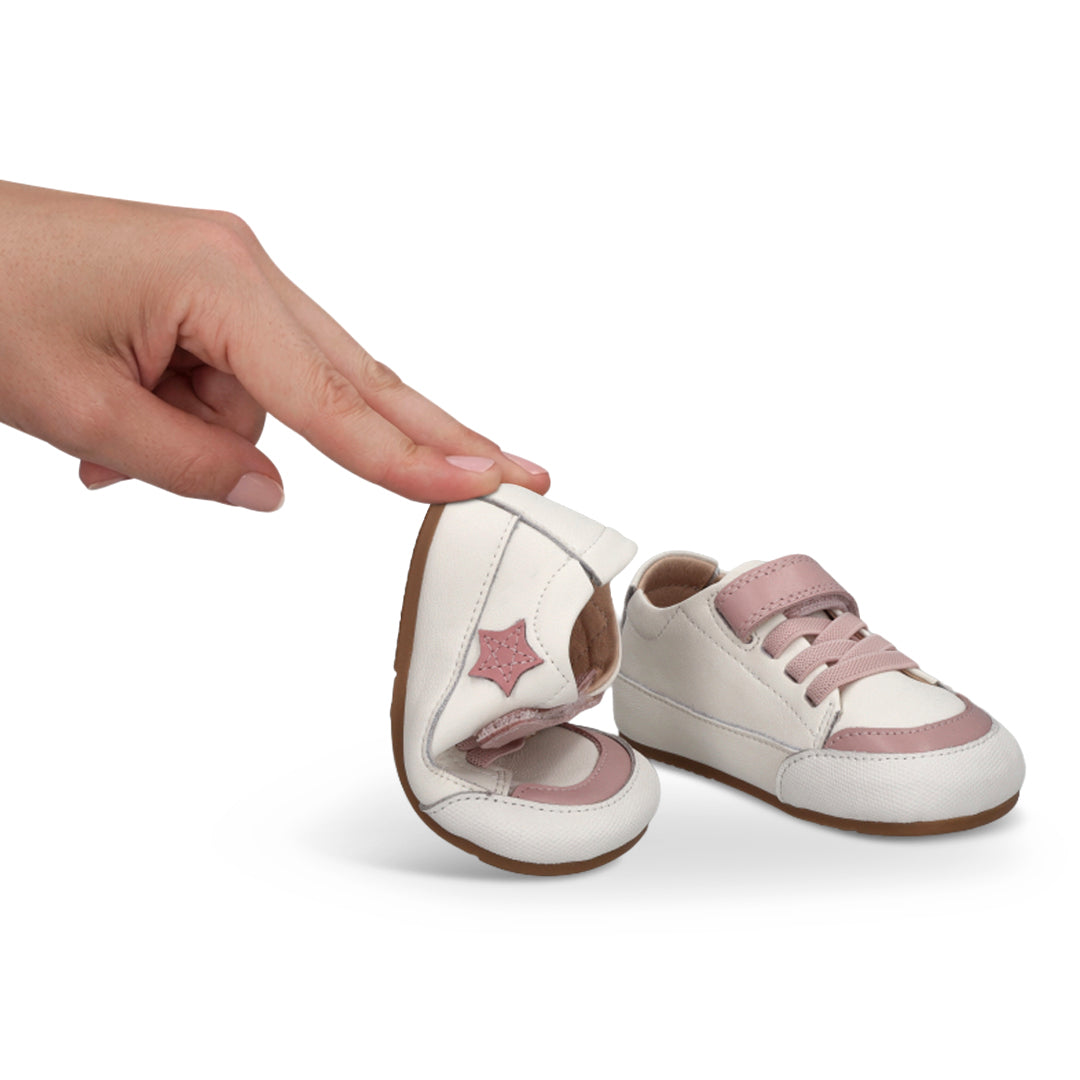 Zapatilla New "Star" Blanca con estrella Rosada - Baby